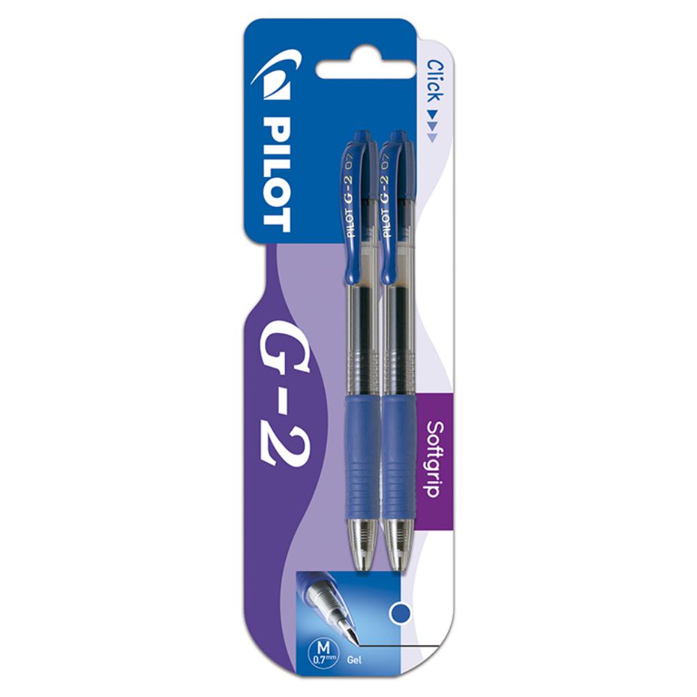 BOLÍGRAFO PILOT G-2 AZUL BLISTER 2 AZULES