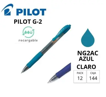 BOLÍGRAFO PILOT G-2 AZUL PASTEL