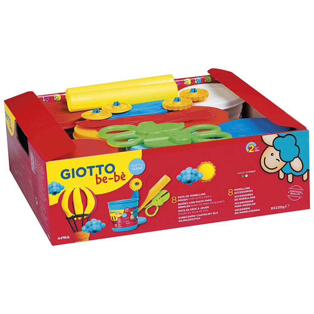 PASTA JUGAR GIOTTO 8 BOTES DE PASTA DE MODELAR 220 G + ACCESORIOS