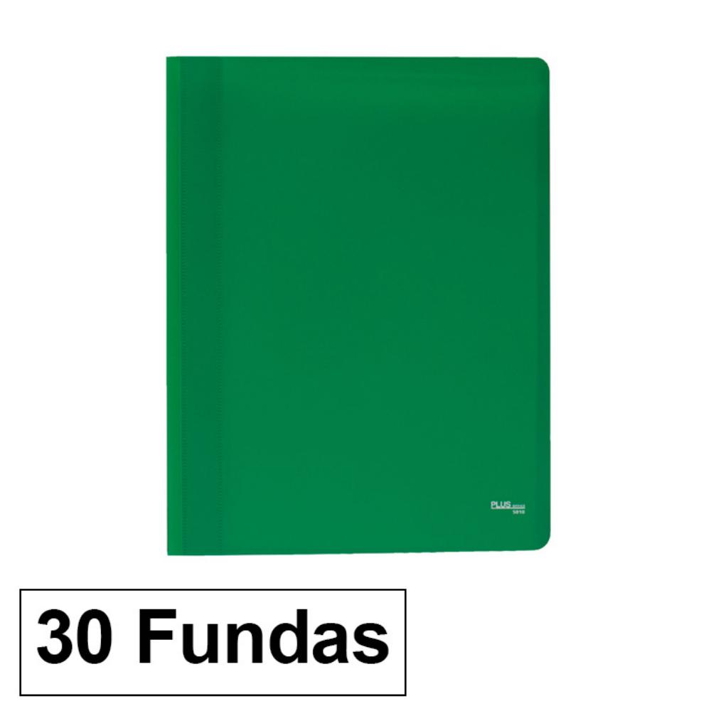 CARPETA DE FUNDAS POLIPLÁS OPACO A4 · 30 FUNDAS (VERDE) · PP SEMIRRÍGIDO OPACO · FUNDAS SOLDADAS