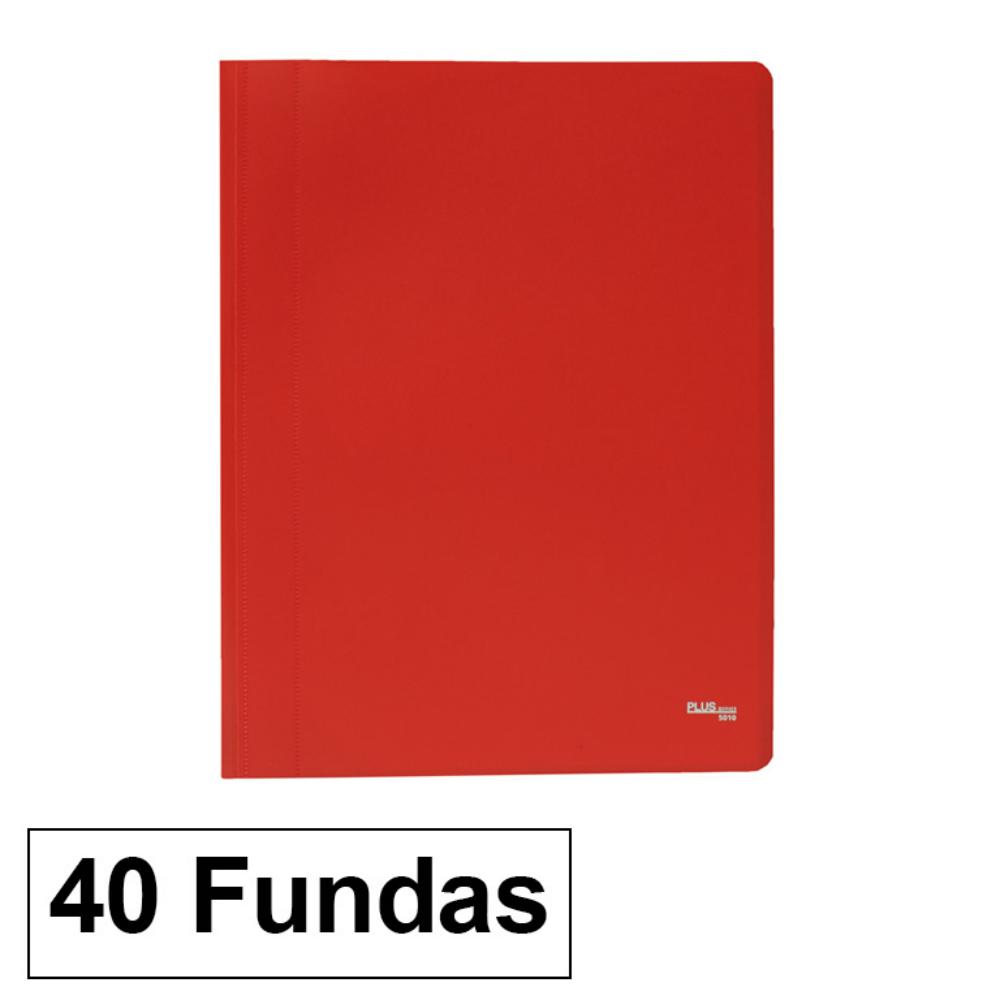 CARPETA DE FUNDAS POLIPLÁS OPACO A4 · 40 FUNDAS (ROJO) · PP SEMIRRÍGIDO OPACO · FUNDAS SOLDADAS