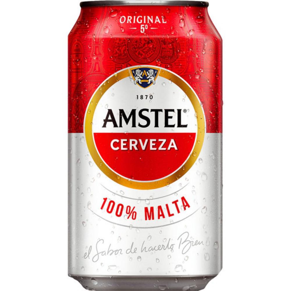 CERVEZA AMSTEL 100% MALTA · 33 CL · LAGER 5% VOL · FORMATO LATA