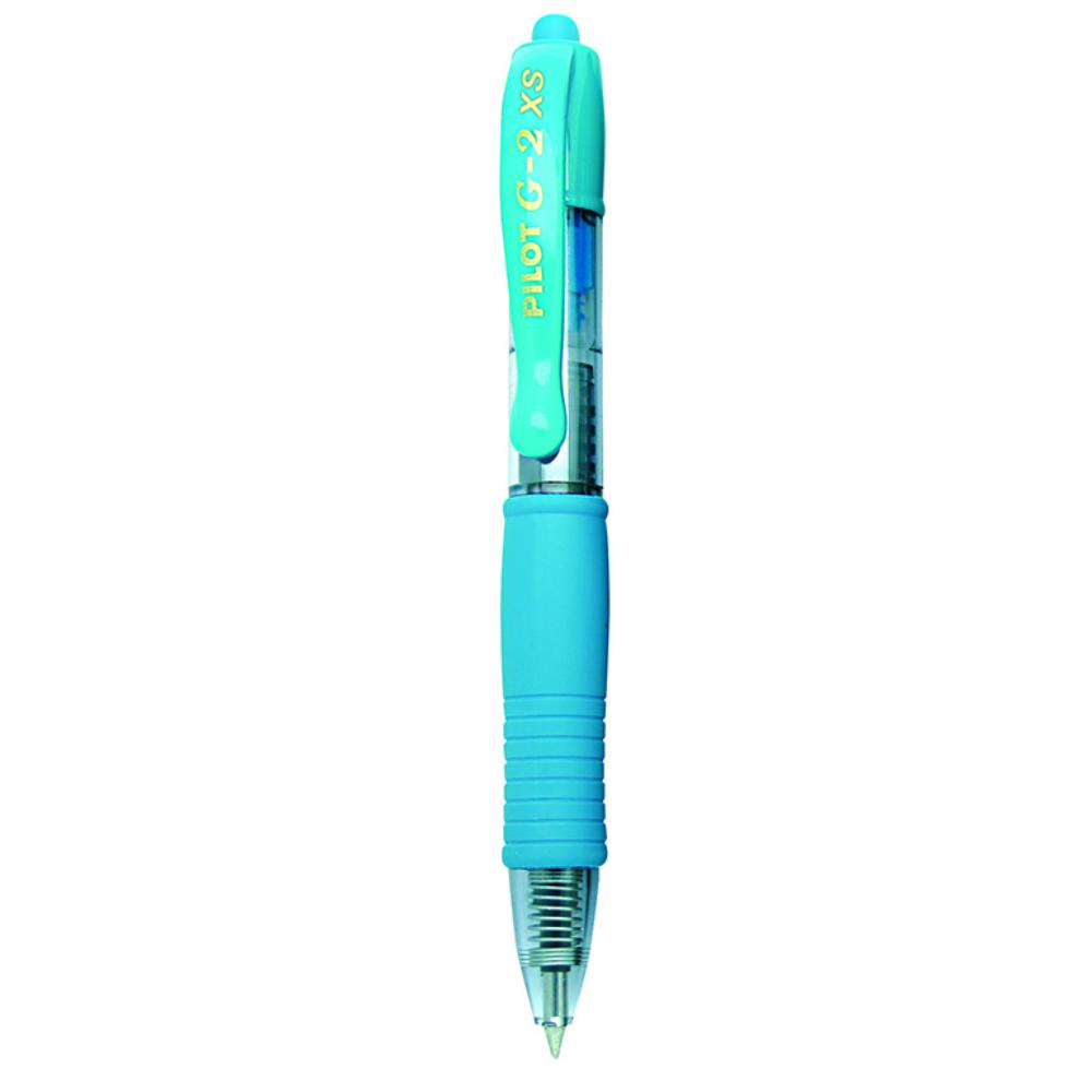 BOLÍGRAFO PILOT G-2 PIXIE AZUL CLARO · TINTA GEL · PUNTA 0,7 MM · TRAZO 0,4 MM · CLIC RETRÁCTIL · GRIP · PACK 12 UDS