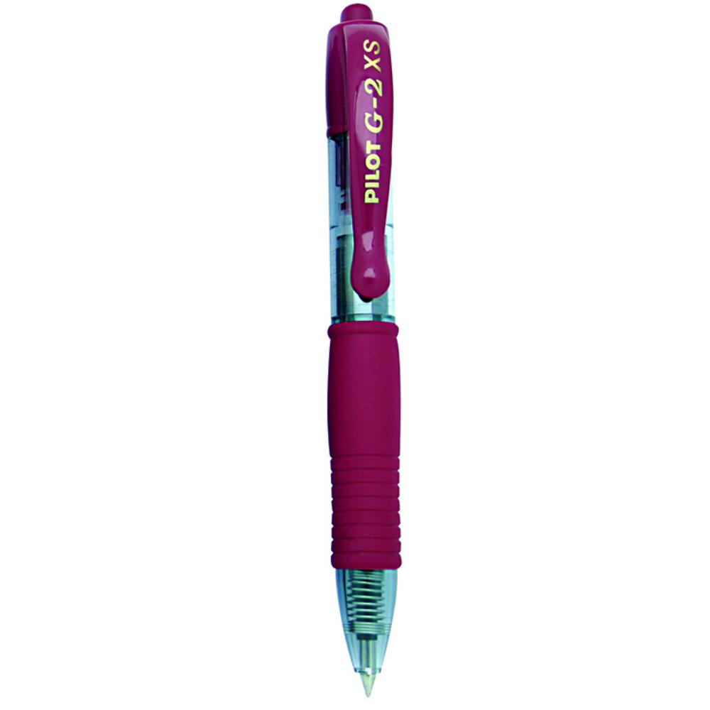 BOLÍGRAFO PILOT G-2 PIXIE BURDEOS · TINTA GEL · PUNTA 0,7 MM · TRAZO 0,4 MM · CLIC RETRÁCTIL · GRIP · PACK 12 UDS