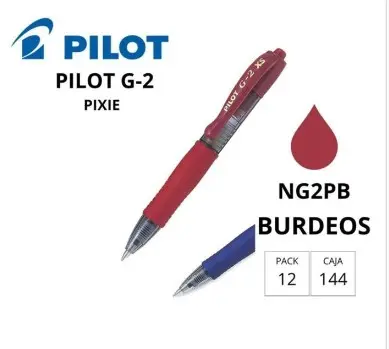 BOLÍGRAFO PILOT G-2 PIXIE BURDEOS