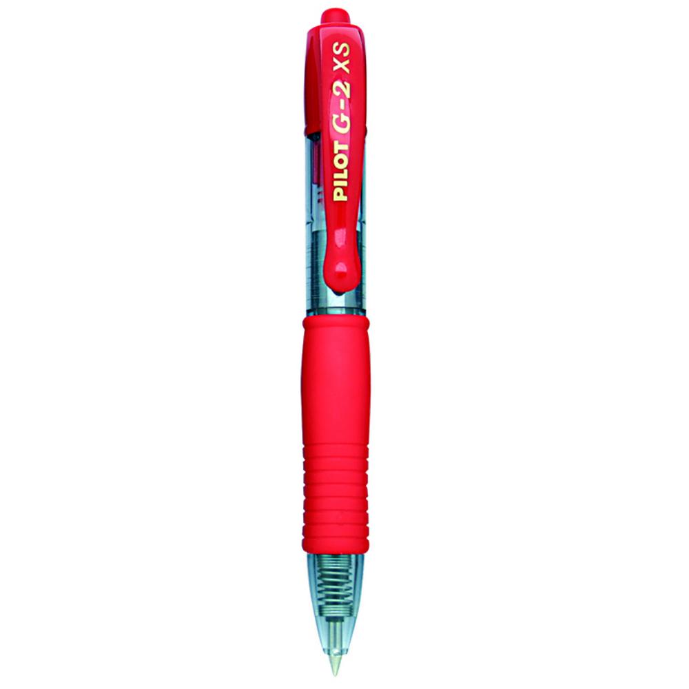BOLÍGRAFO PILOT G-2 PIXIE ROJO · TINTA GEL · PUNTA 0,7 MM · TRAZO 0,4 MM · CLIC RETRÁCTIL · GRIP · PACK 12 UDS