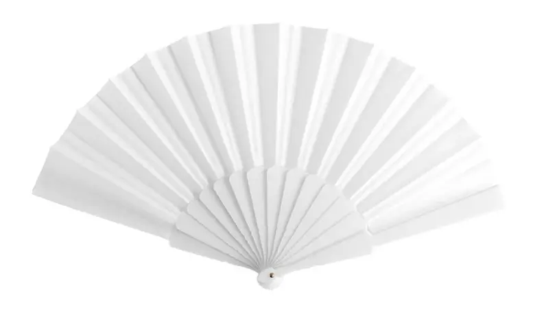 ABANICO BLANCO DE TELA Y PLÁSTICO 8096 | ELEGANTE, LIGERO Y FUNCIONAL