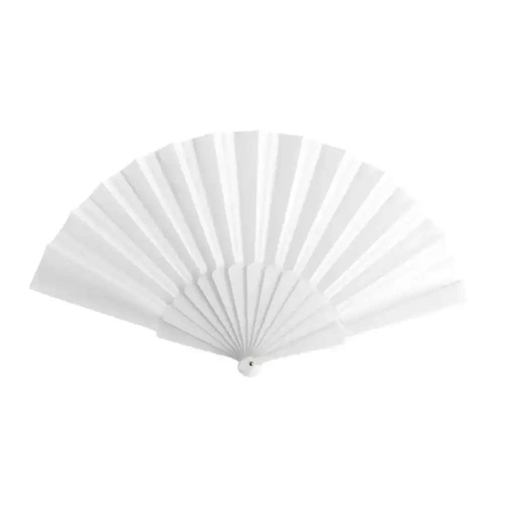 ABANICO BLANCO DE TELA Y PLÁSTICO 8096