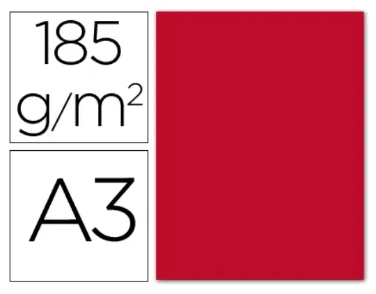 CARTULINAS CANSON IRIS A3 ROJO 180 G (PACK 50 HOJAS) 420 × 297 MM          