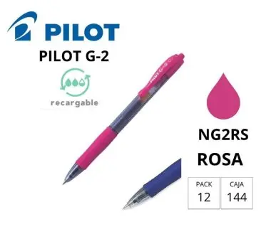 BOLÍGRAFO PILOT G-2 ROSA PASTEL