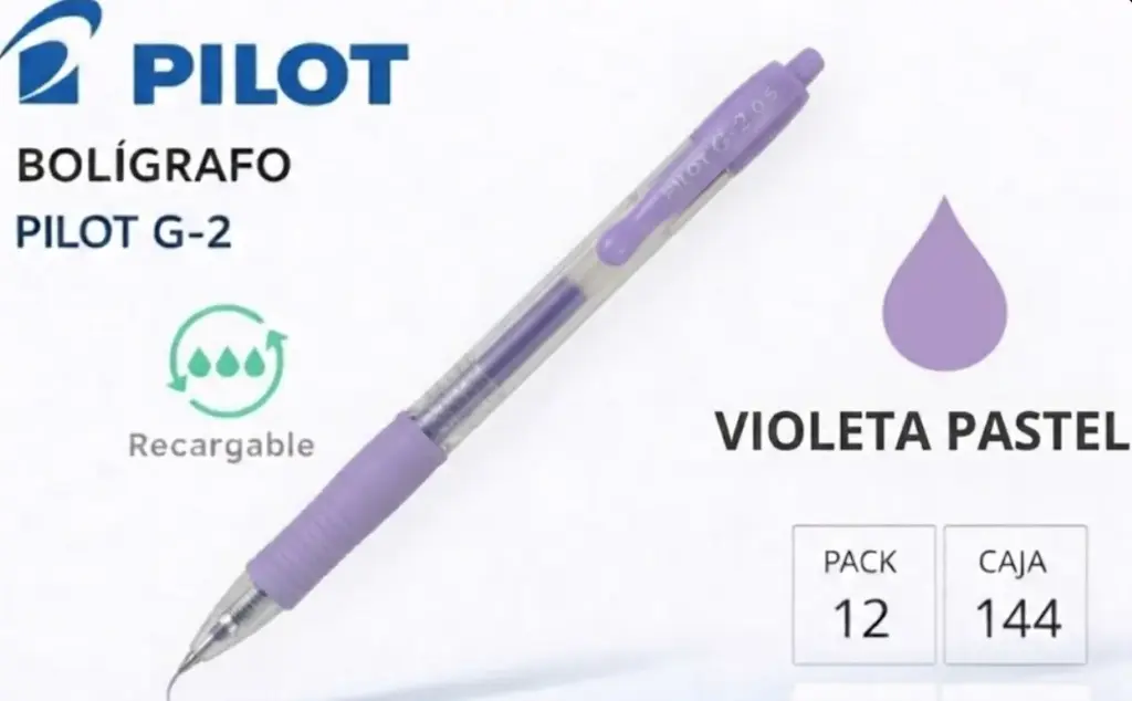 BOLÍGRAFO PILOT G-2 VIOLETA PASTEL
