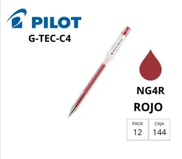 BOLÍGRAFO PILOT G-TEC-C4 ROJO
