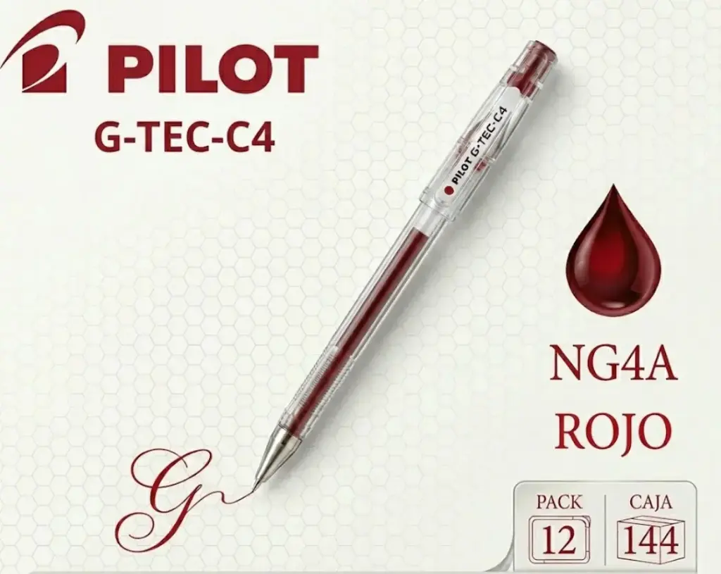 BOLÍGRAFO PILOT G-TEC-C4 ROJO