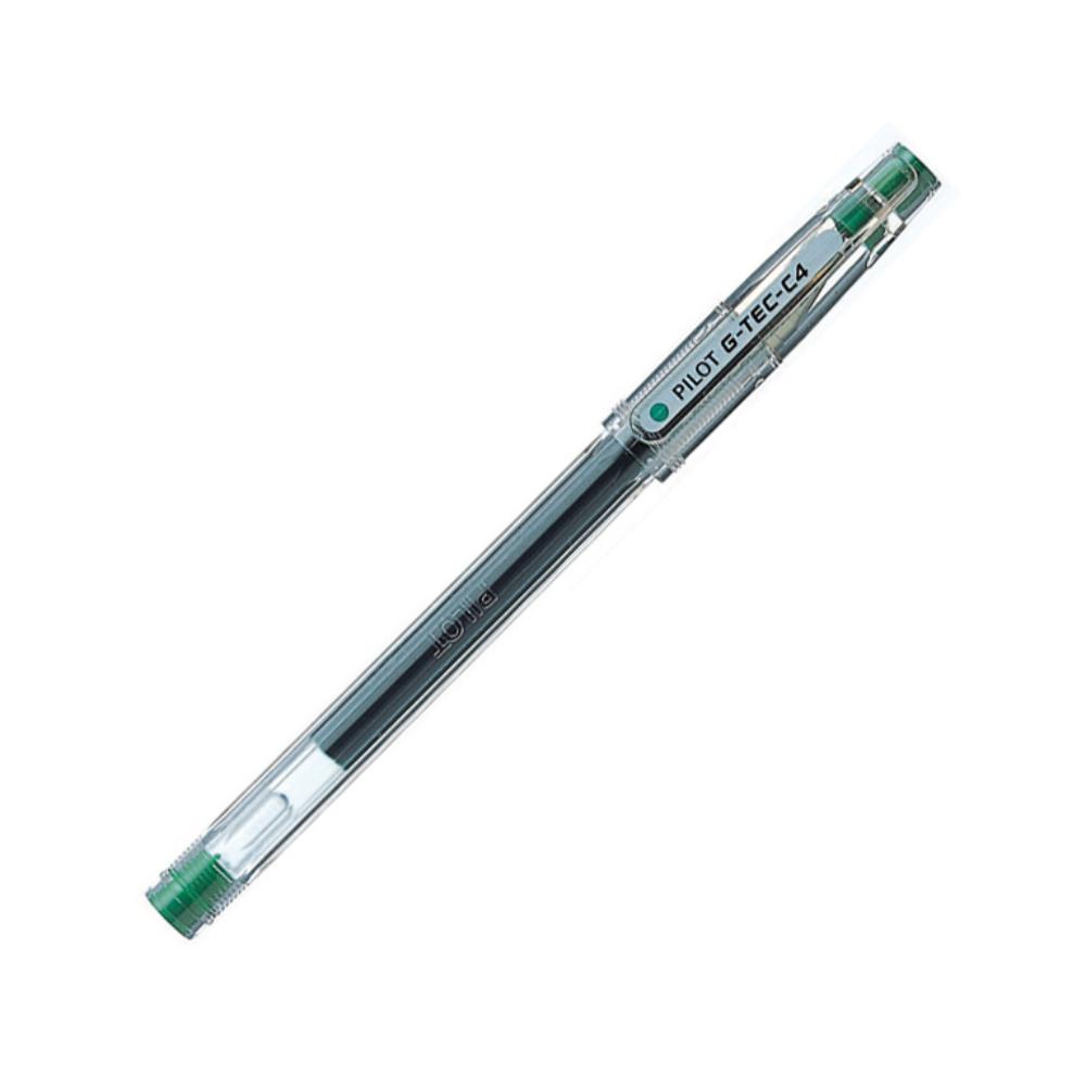 BOLÍGRAFO PILOT G-TEC-C4 VERDE · TINTA GEL · PUNTA DE AGUJA 0,4 MM · TRAZO 0,2 MM · PACK 12 UDS