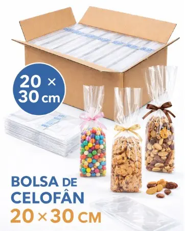BOLSA DE CELOFÁN 25 × 30 CM 100 UNIDADES