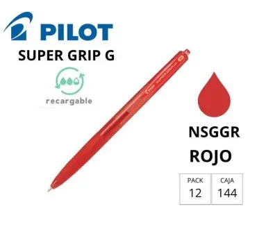 BOLÍGRAFO PILOT SUPER GRIP G ROJO 