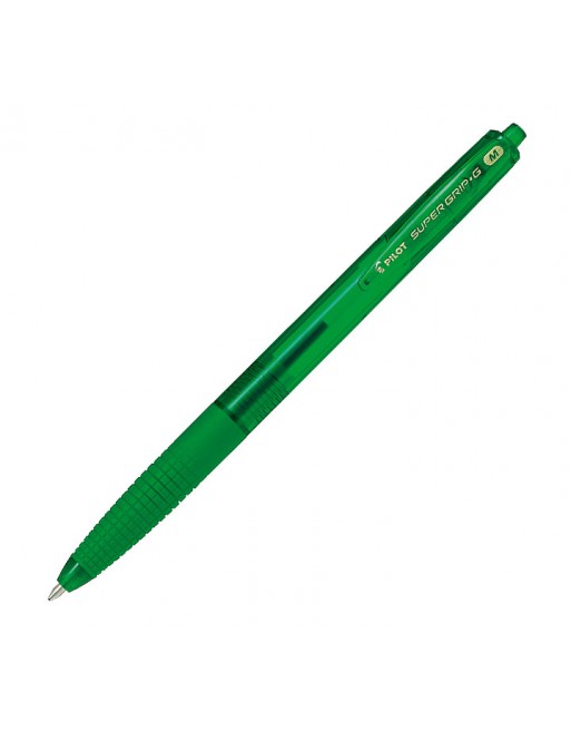 BOLÍGRAFO PILOT SUPER GRIP G VERDE · TINTA ACEITE · PUNTA 1,0 MM · CLIC RETRÁCTIL · GRIP