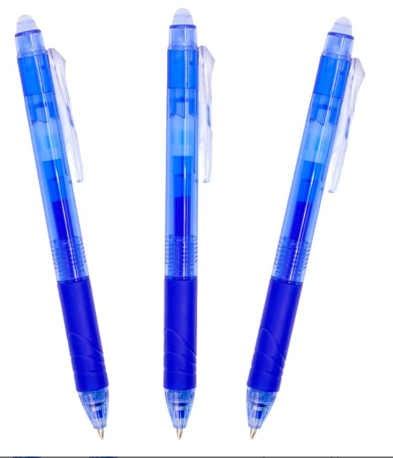 BOLÍGRAFO RAYLU IGNITE BORRABLE AZUL · TINTA GEL BORRABLE · TRAZO 0,7 MM · CLIC RETRÁCTIL · GRIP · PACK 3  UDS AZULES