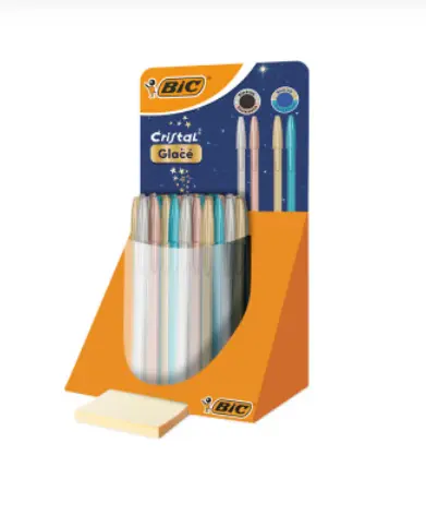 BOLÍGRAFO BIC CRISTAL GLACÉ · TINTA AZUL EXPOSITOR 40 UDS