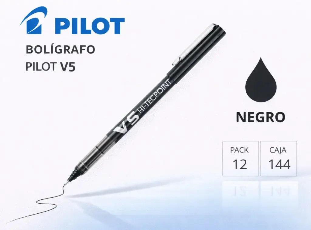 BOLÍGRAFO PILOT V5 NEGRO 