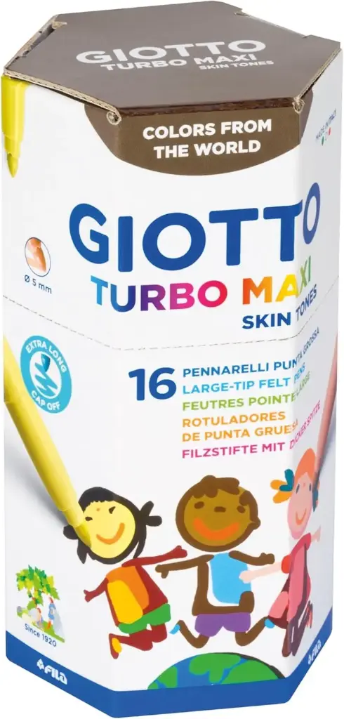ROTULADOR GIOTTO TURBO MAXI SKIN TONES PUNTA 5mmBOTE 16 UD