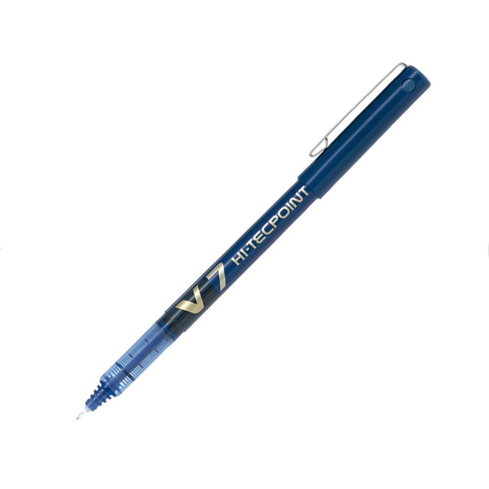 BOLÍGRAFO PILOT V7 AZUL · TINTA LÍQUIDA · PUNTA 0,7 MM · TRAZO 0,5 MM · PACK 12 UDS