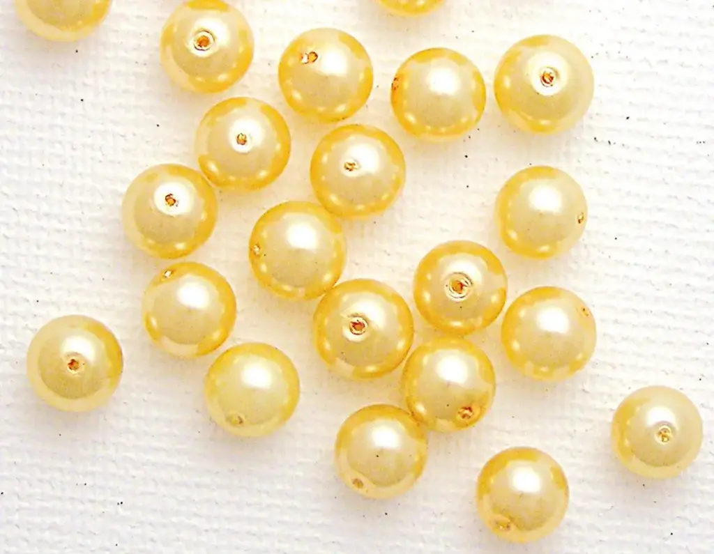 PERLA DE VIDRIO LACADA ORO 6MM,10GR.30UD