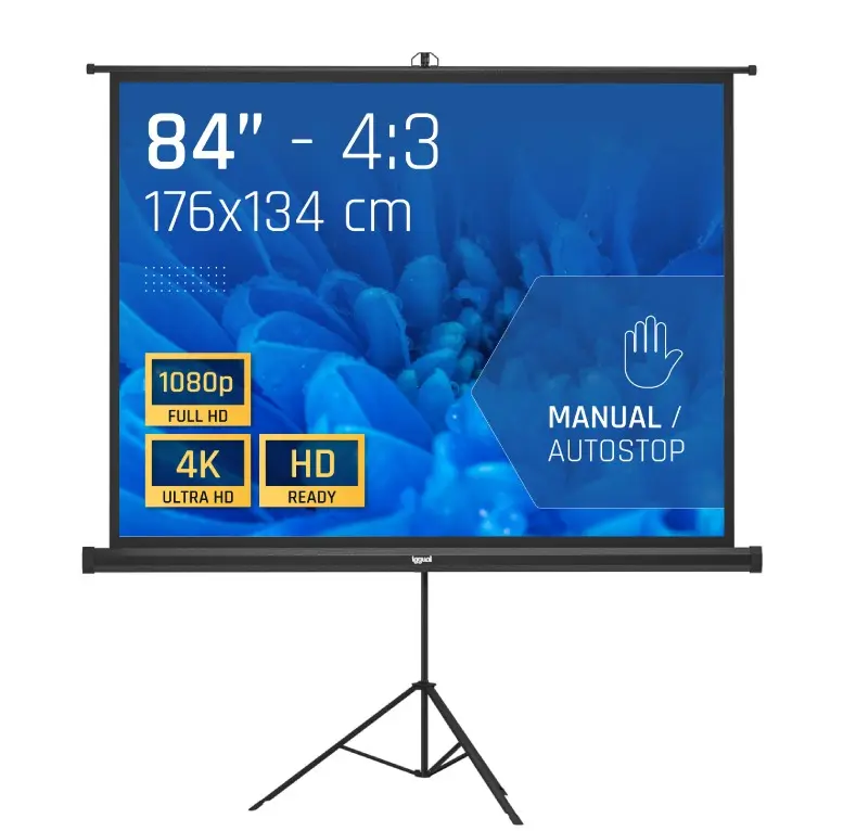 PANTALLA DE TRÍPODE 84" 176X134 CM CON BOLSA IGGUAL
