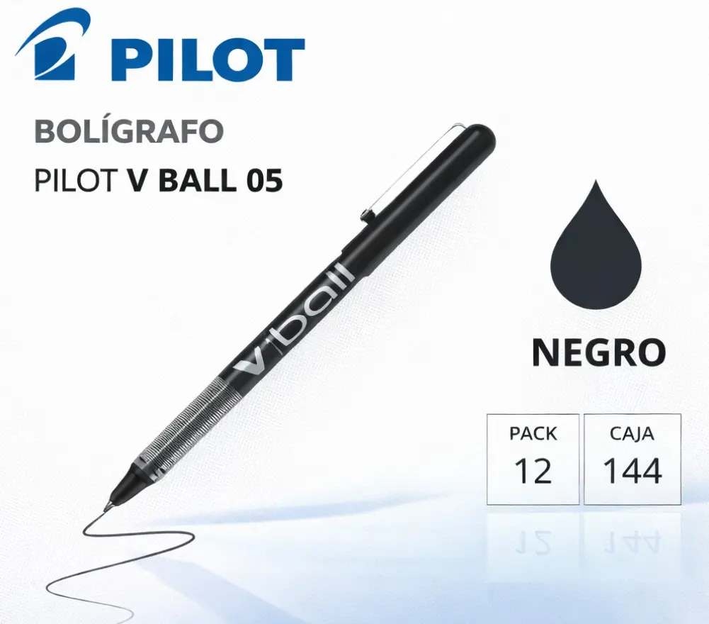 BOLÍGRAFO PILOT V-BALL 05 NEGRO