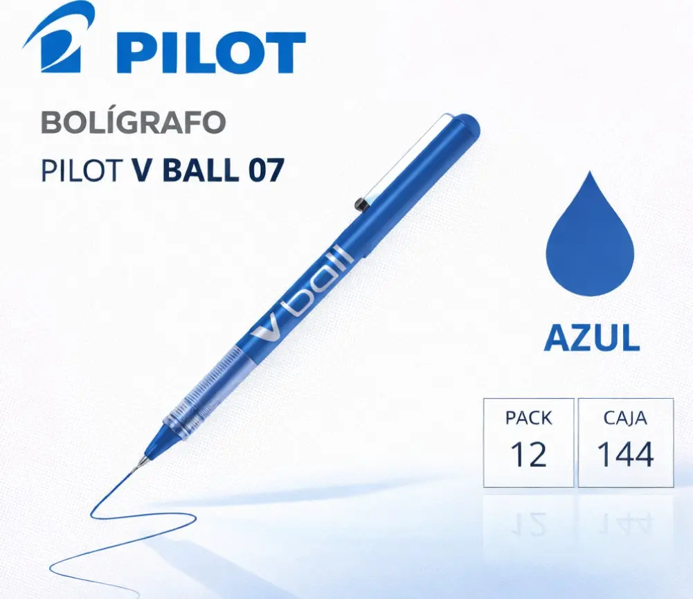BOLÍGRAFO PILOT V-BALL 07 AZUL
