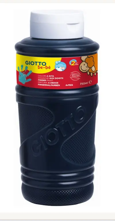 PINTURA GIOTTO DEDOS BE-BE 750ML NEGRA