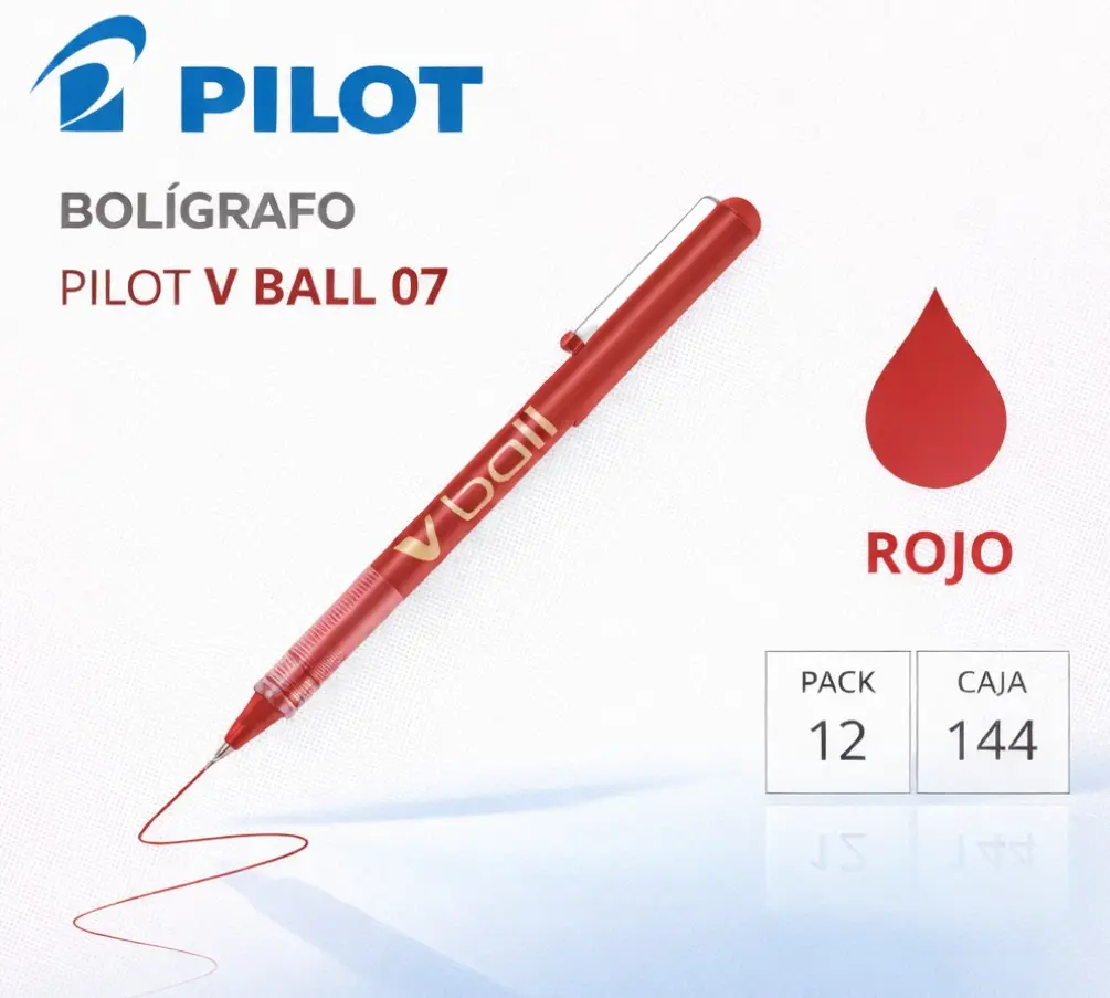 BOLÍGRAFO PILOT V-BALL 07 ROJO