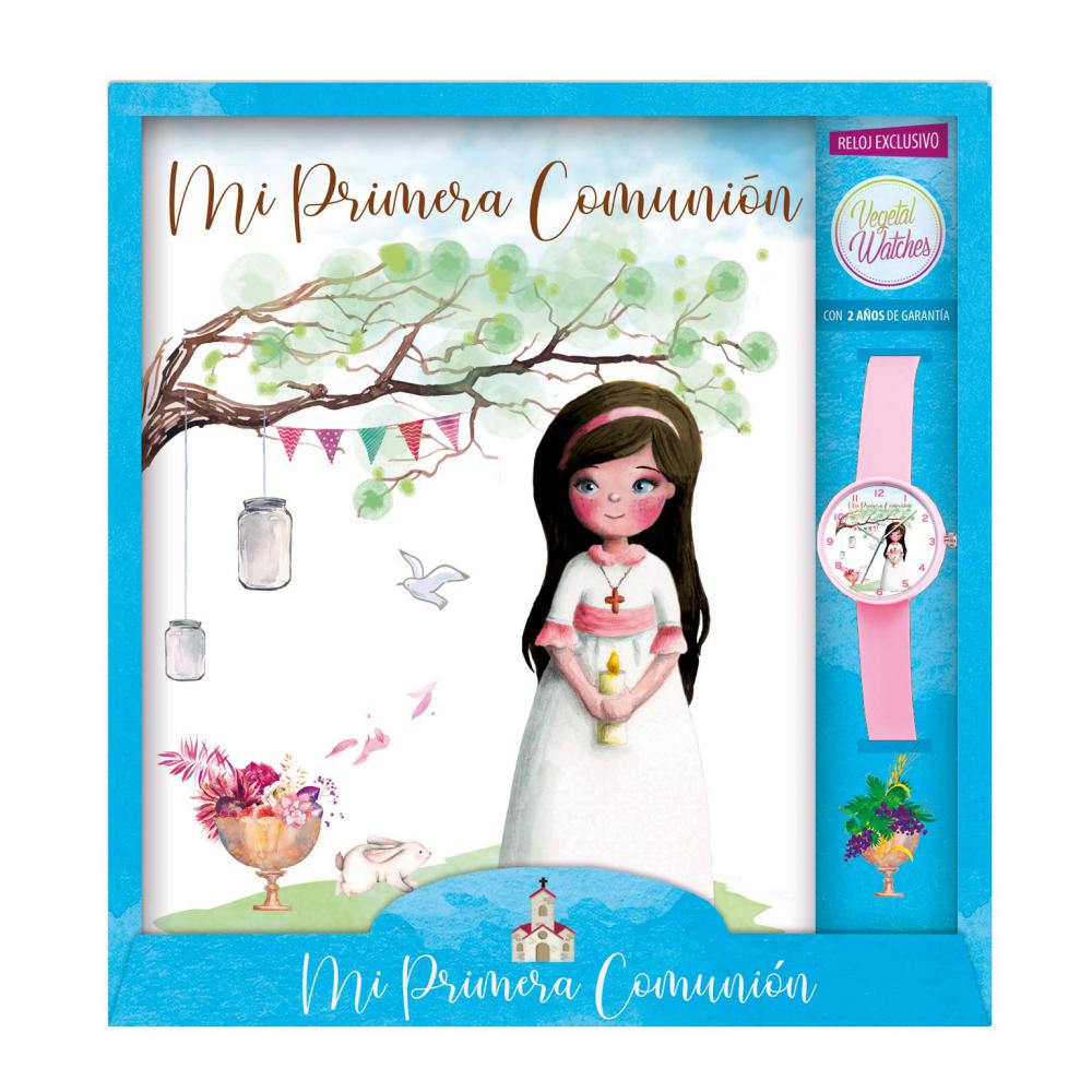 LIBRO COMUNION NIÑA ARBOL+RELOJ