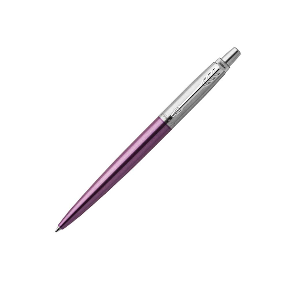 BOLÍGRAFO PARKER JOTTER CT VIOLETA · RETRÁCTIL · CUERPO DE ACERO INOXIDABLE