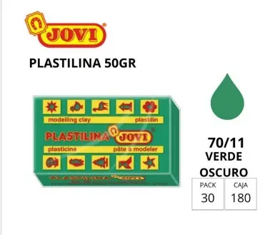 PLASTILINA JOVI PEQUEÑA 70 VERDE OSCURO 50G