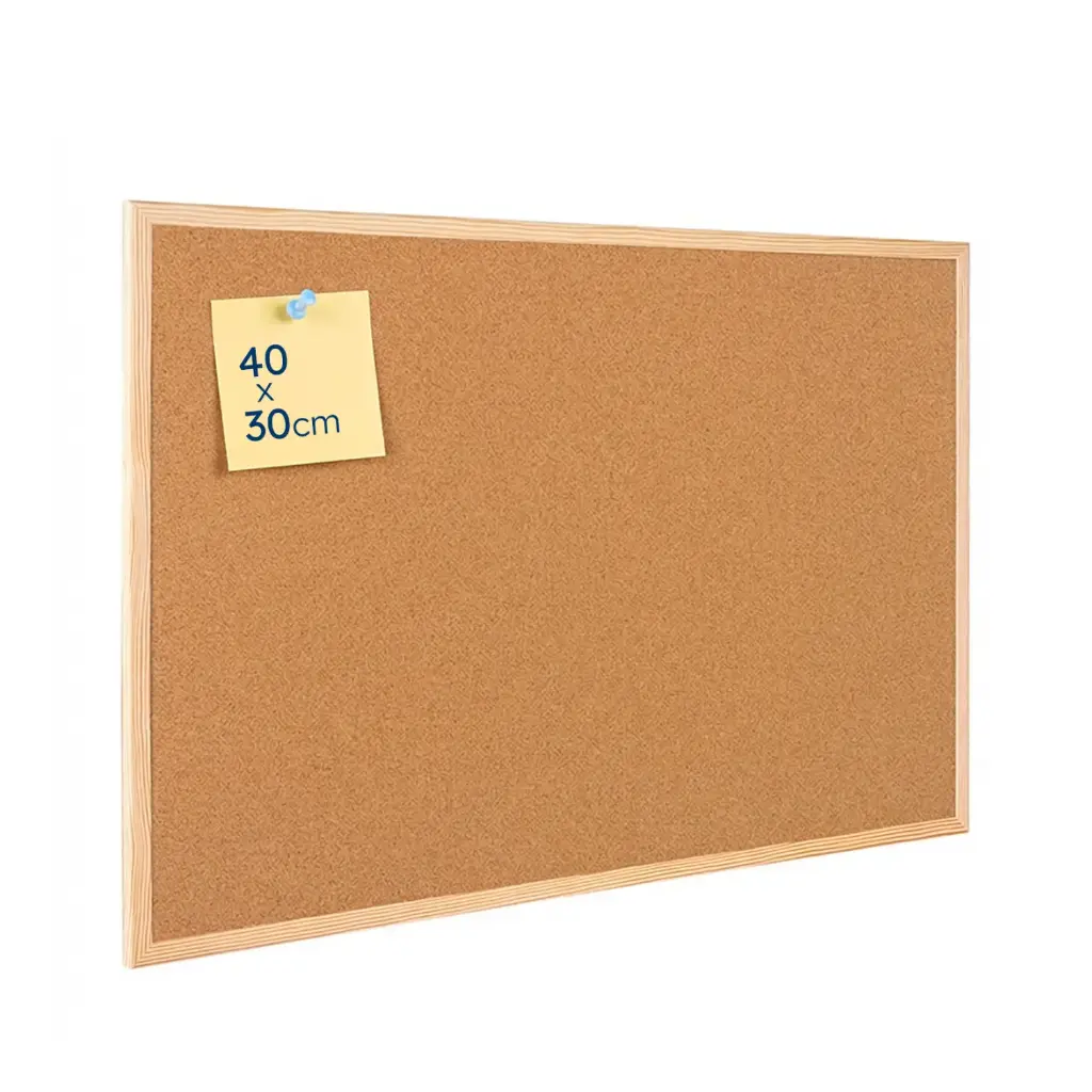 TABLERO DE CORCHO MARCO DE MADERA 40x30CM RAYLU