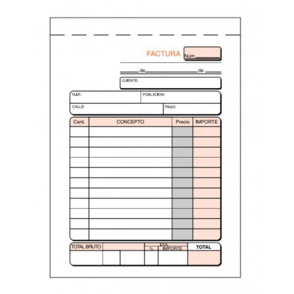 TALONARIO FACTURAS 8º NATURAL