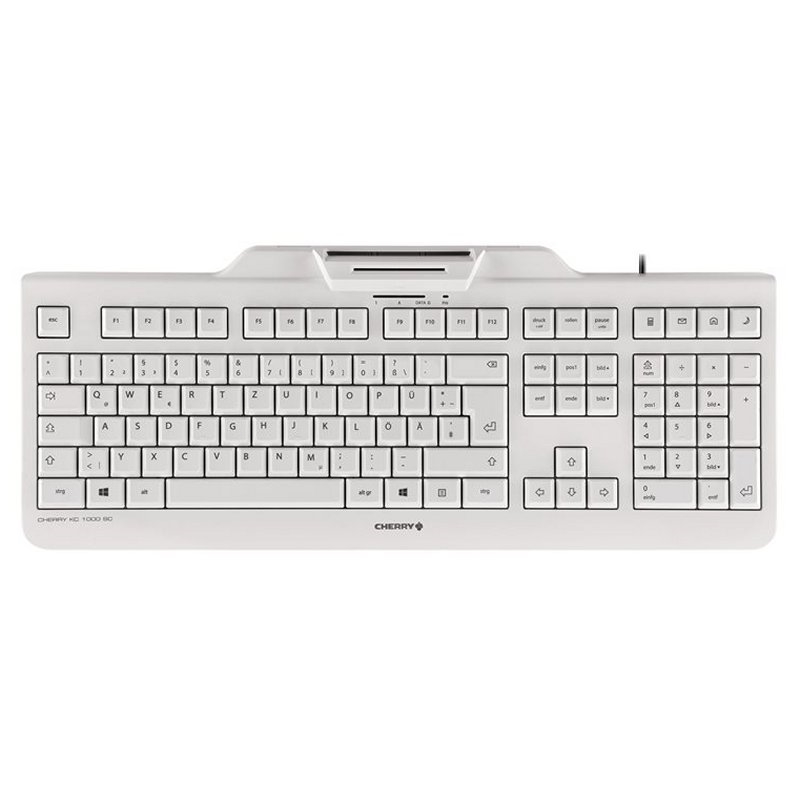 TECLADO CON LECTOR DE CHIP INTEGRADO (DNIe) BLANCO CHERRY