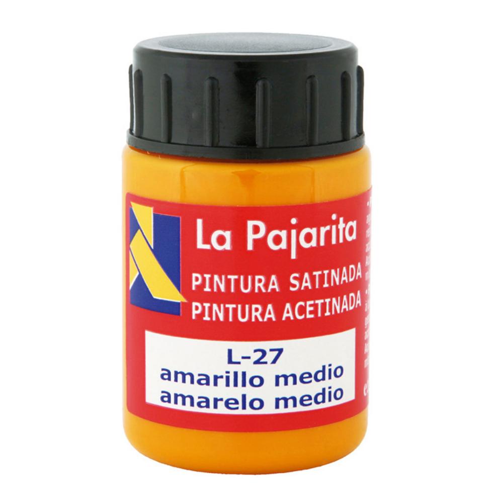 PINTURA SATINADA AMARILLO MEDIO 35ML L-27 LA PAJARITA