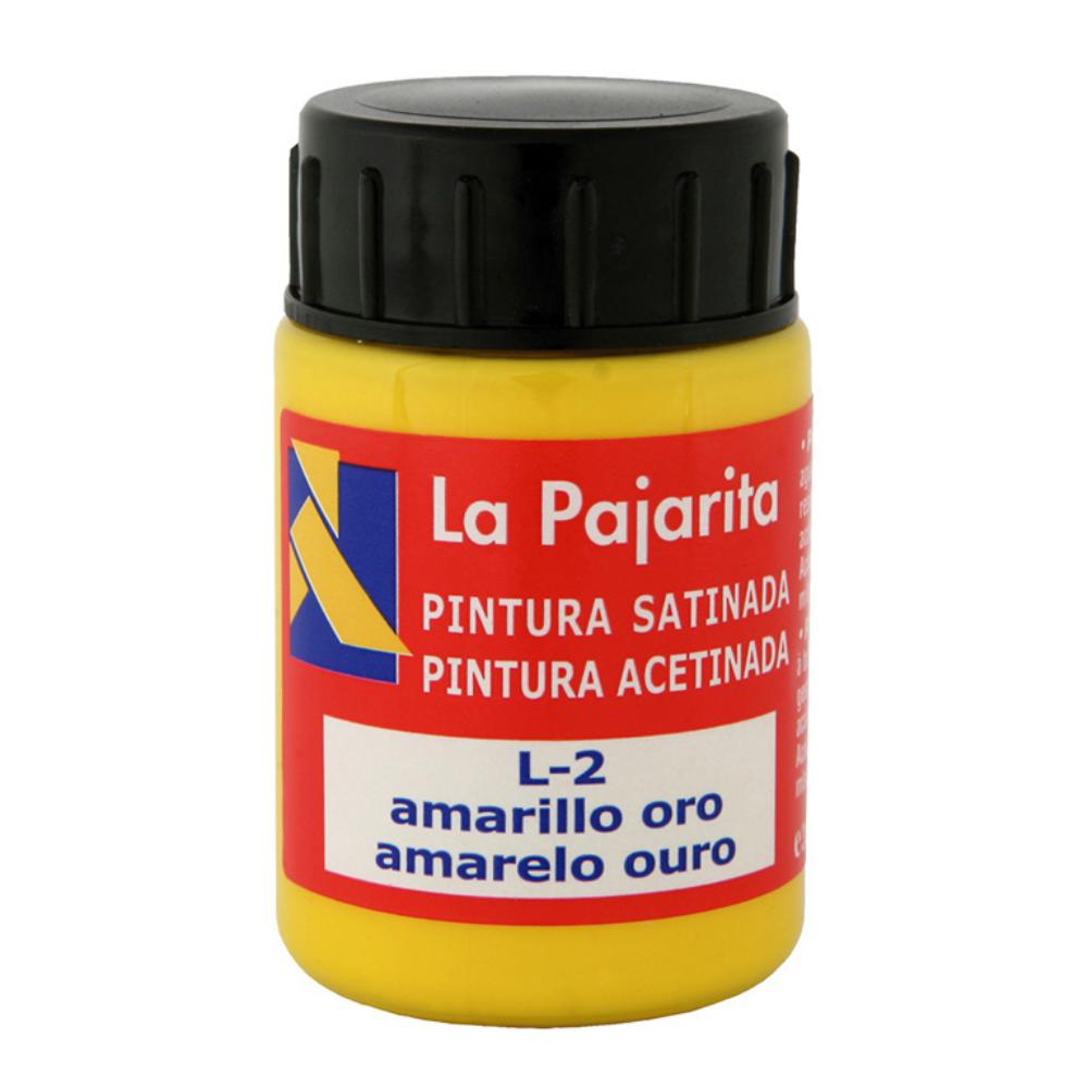 PINTURA SATINADA AMARILLO ORO 35ML L-02 LA PAJARITA
