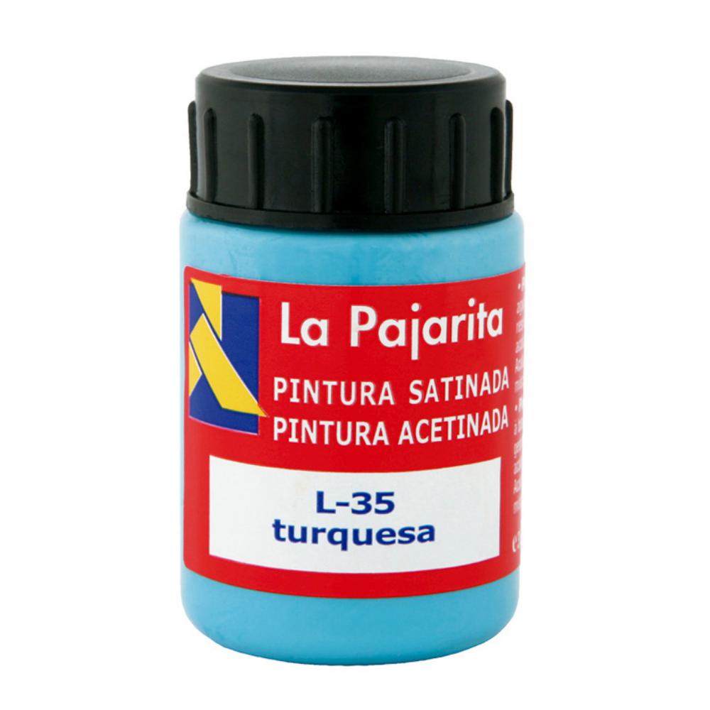 PINTURA SATINADA AZUL TURQUESA 35ML L-35 LA PAJARITA