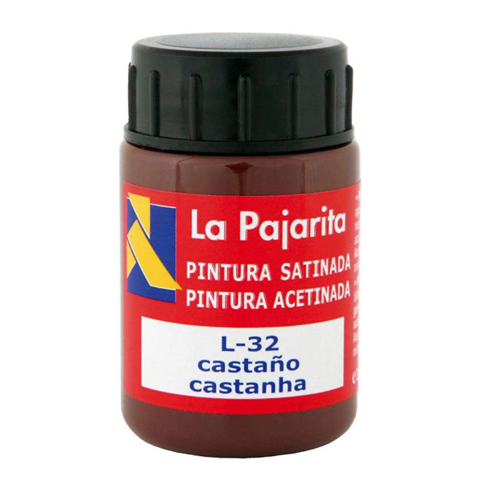 PINTURA SATINADA CASTAÑO 35ML L-32 LA PAJARITA