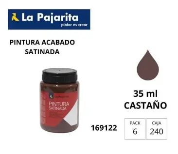 PINTURA SATINADA CASTAÑO 35ML L-32 LA PAJARITA