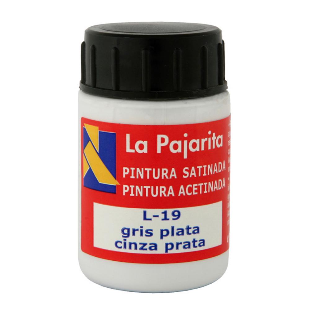 PINTURA SATINADA GRIS PLATA 35ML L-19 LA PAJARITA