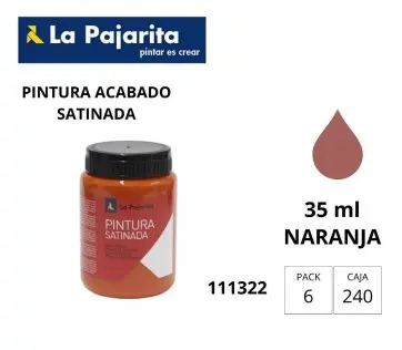 PINTURA SATINADA NARANJA 35ML L-06 LA PAJARITA