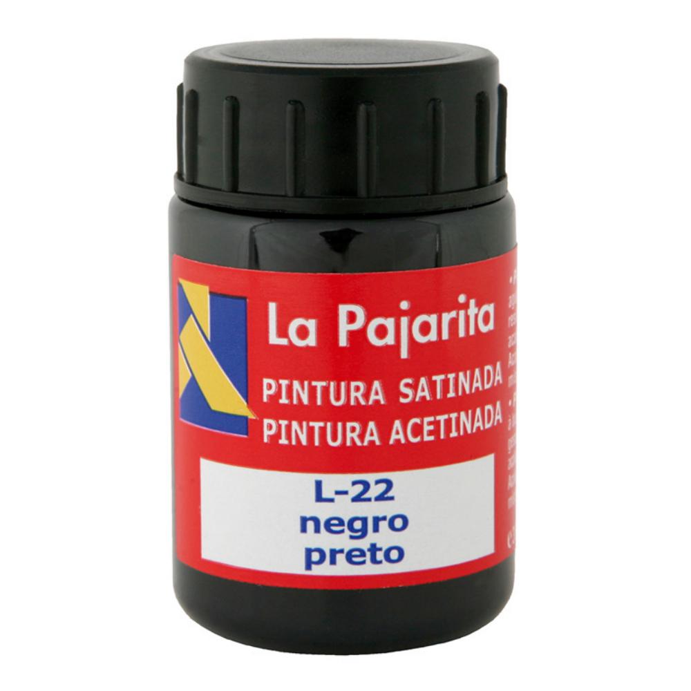 PINTURA SATINADA NEGRO 35ML L-22 LA PAJARITA