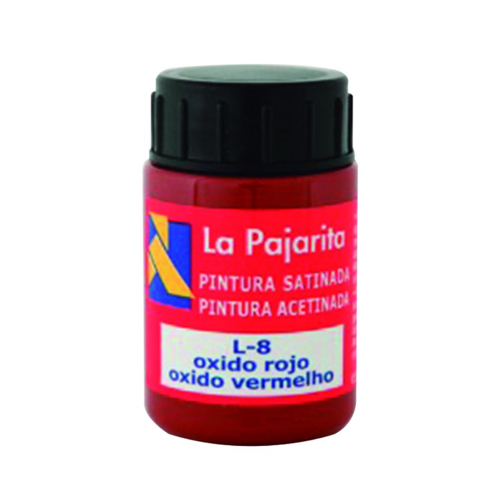 PINTURA SATINADA OXIDO ROJO 35ML L-08 LA PAJARITA