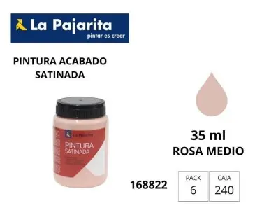 PINTURA SATINADA ROSA MEDIO 35ML L-29 LA PAJARITA