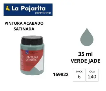 PINTURA SATINADA VERDE JADE 35ML L-39 LA PAJARITA