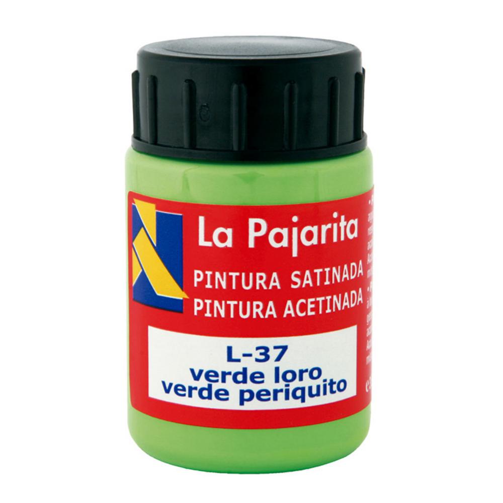 PINTURA SATINADA VERDE LORO 35ML L-37 LA PAJARITA